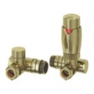 Reina Modal TRV 15mm x 15mm Bronze Corner & L/S Designer Thermostatic Radiator Valve & Lockshield