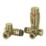 Reina Modal TRV 15mm x 15mm Bronze Corner & L/S Designer Thermostatic Radiator Valve & Lockshield