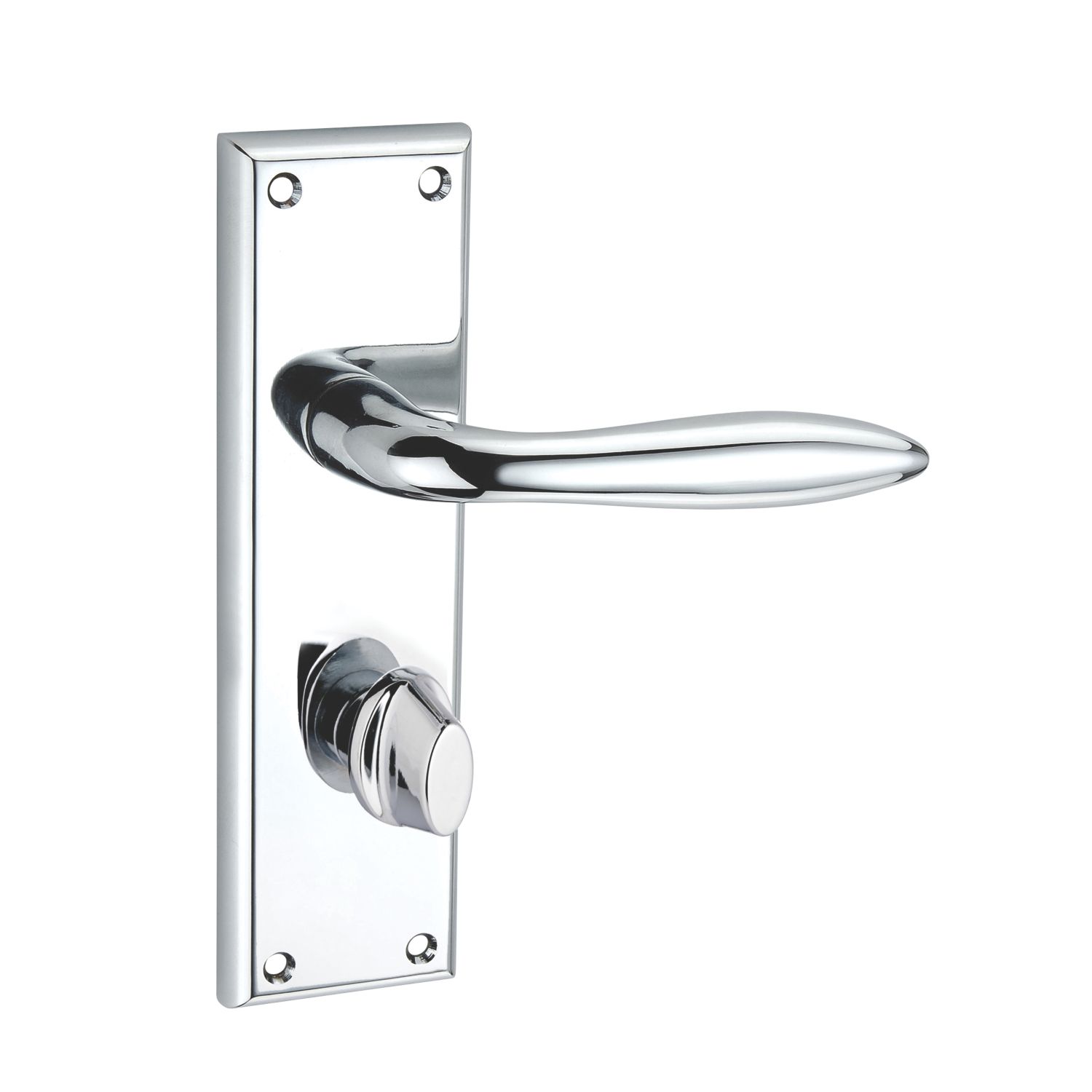 Smith & Locke Blyth Fire Rated WC Door Handles Pair Polished Chrome (460HY)
