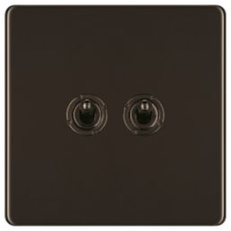 LAP  20A 16AX 2-Gang 2-Way Toggle Switch  Black Nickel