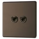LAP  20A 16AX 2-Gang 2-Way Toggle Switch  Black Nickel