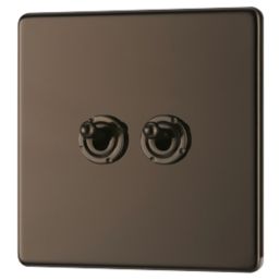 LAP  20A 16AX 2-Gang 2-Way Toggle Switch  Black Nickel