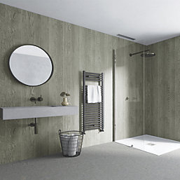 Splashwall Bomarzo Bathroom Wall Panel Matt Black 600mm x 2420mm x 10mm