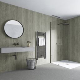 Splashwall Bomarzo Bathroom Wall Panel Matt Black 2420mm x 600mm x 10mm
