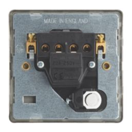 Contactum Lyric 20A 1-Gang DP Control Switch & Flex Outlet Brushed Brass  with Black Inserts