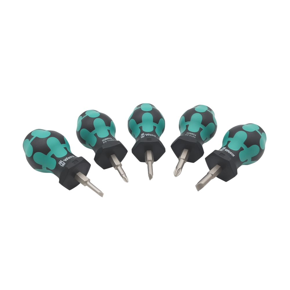 Wera Set 1 Mixed Stubby Screwdriver Set 5 Pieces - Screwfix