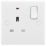 British General 800 Series 13A 1-Gang SP Switched Power Socket White with LED