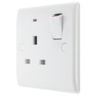 British General 800 Series 13A 1-Gang SP Switched Power Socket White with LED