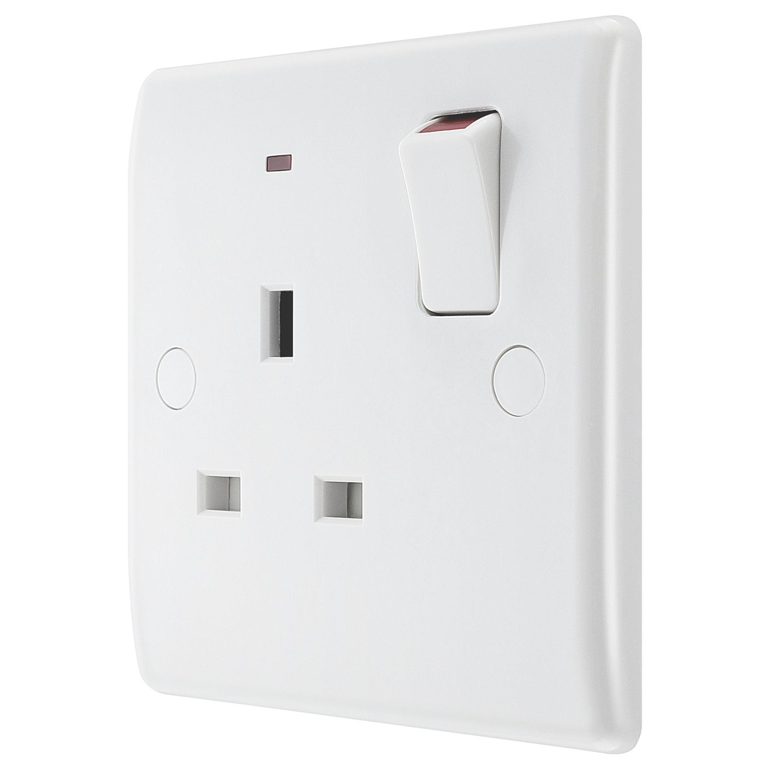 British General 800 Series 13A 1-Gang SP Switched Power Socket White with LED (460XF)