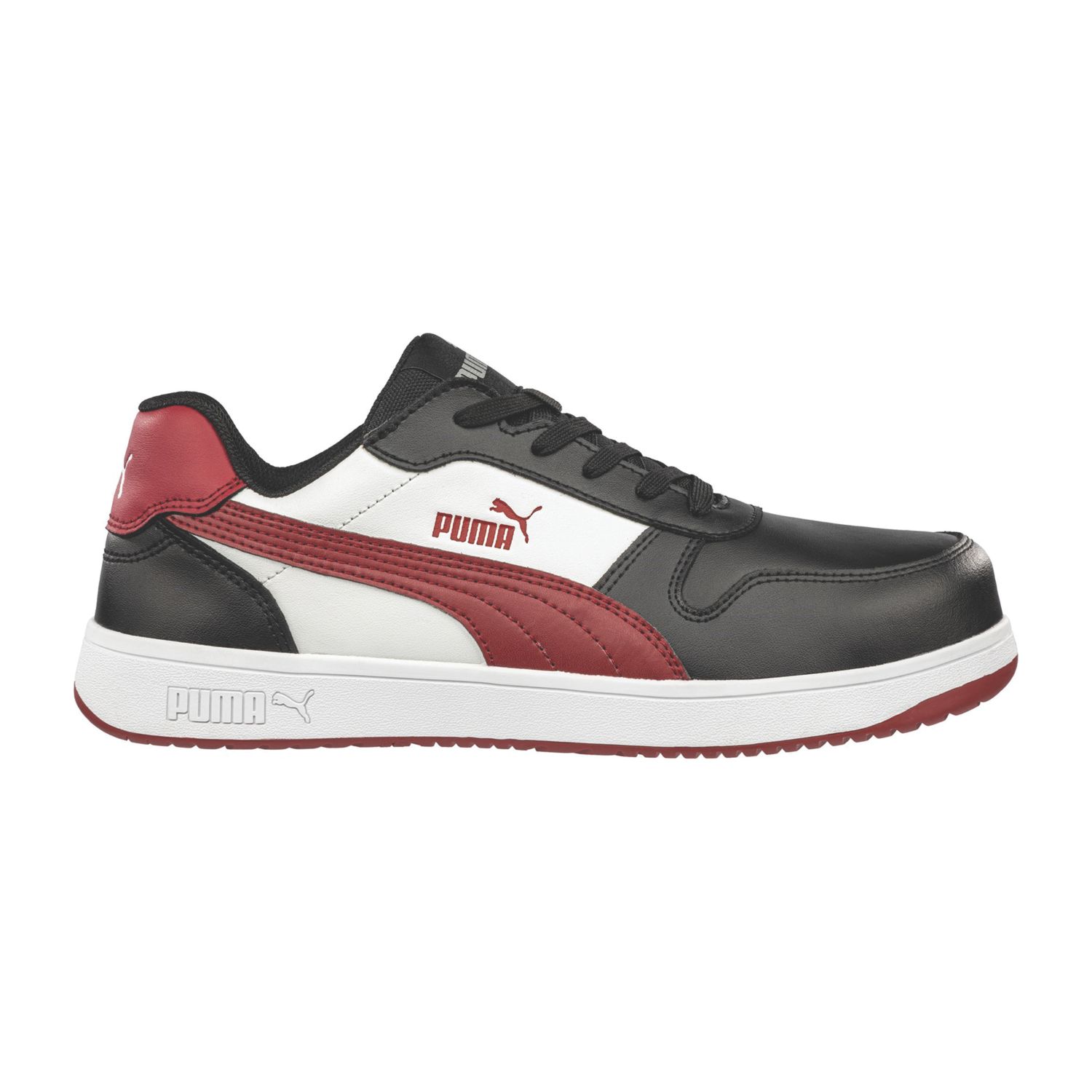 Puma Frontcourt Low Size 10 Black / White / Red Water-Resistant Safety Trainers (460XH)