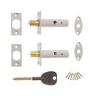 ERA Brass Concealed Door Security Bolts 78mm White 2 Pack