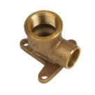 Yorkshire  Brass Solder Ring Adapting 90° Wall Plate Elbow 15mm x 1/2"