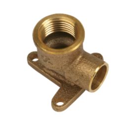 Yorkshire  Brass Solder Ring Adapting 90° Wall Plate Elbow 15mm x 1/2"