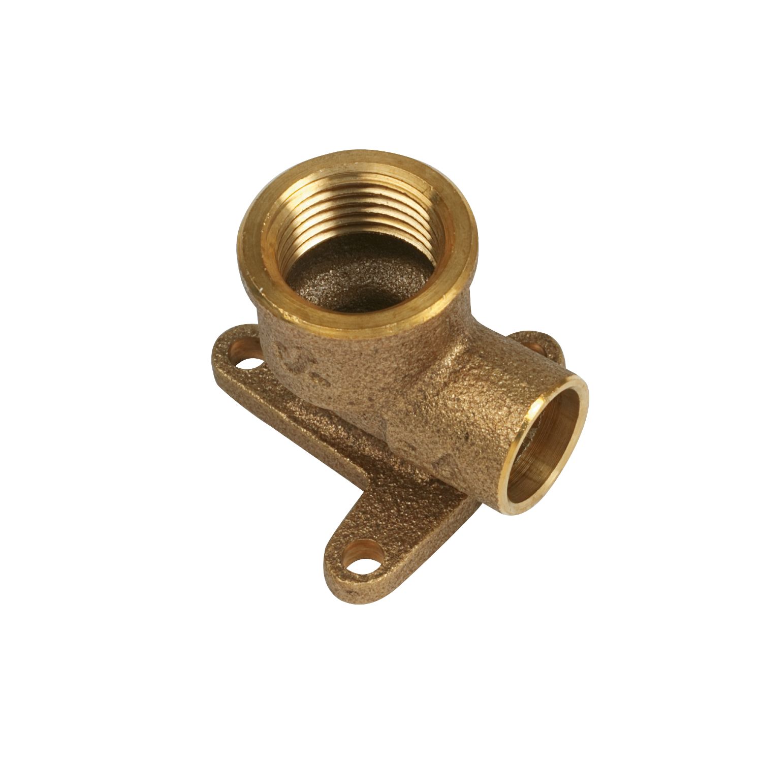 Yorkshire Brass Solder Ring Adapting 90° Wall Plate Elbow 15mm x 1/2" (46132)