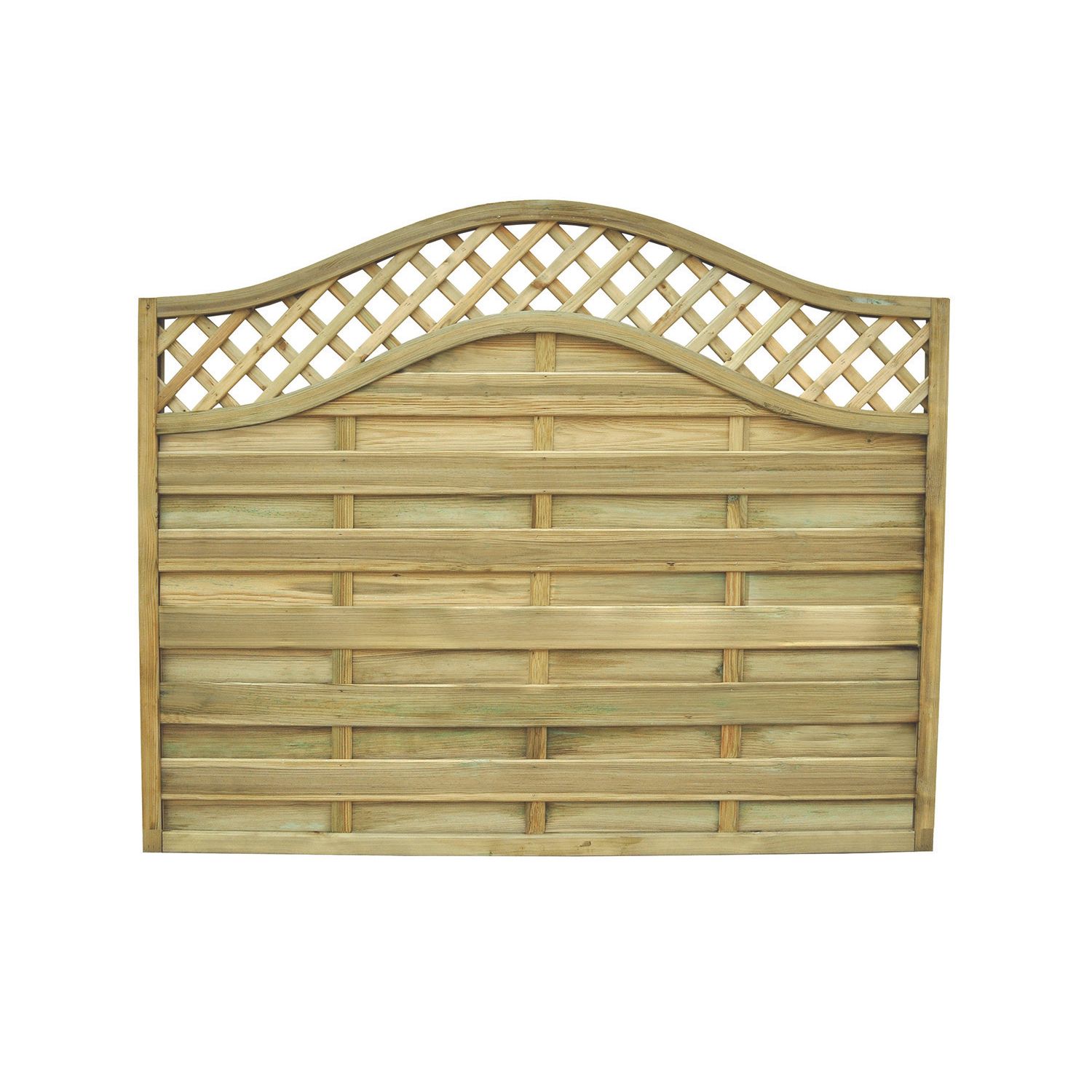 Forest Prague Lattice Curved Top Fence Panels Natural Timber 6' x 5' Pack of 4 (4619K)