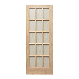 Knotty 15-Obscure Light Unfinished Pine Wooden Traditional Internal Door 2032mm x 813mm