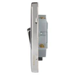 Schneider Electric Lisse Deco 13A Switched Fused Spur  Polished Chrome with Black Inserts