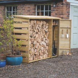 Forest  6' 6" x 2' 6" (Nominal) Pent Timber Log & Tool Store