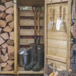 Forest  6' 6" x 2' 6" (Nominal) Pent Timber Log & Tool Store