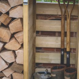 Forest  6' 6" x 2' 6" (Nominal) Pent Timber Log & Tool Store