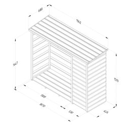 Forest  6' 6" x 2' 6" (Nominal) Pent Timber Log & Tool Store