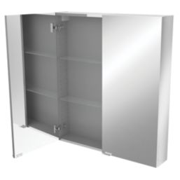 Imandra Bathroom Mirror Cabinet White Gloss 800mm x 150mm x 900mm ...