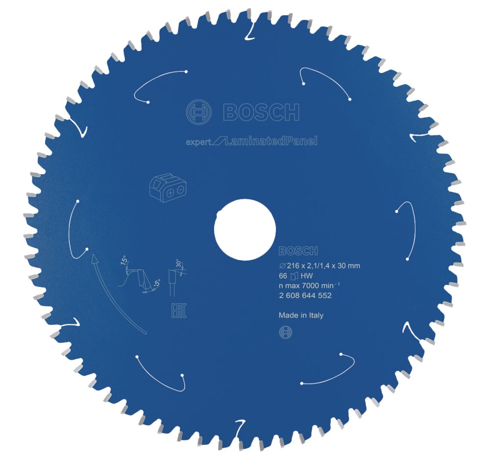 Bosch Expert Laminate Panel Circular Saw Blade 216mm x 30mm 66T Screwfix