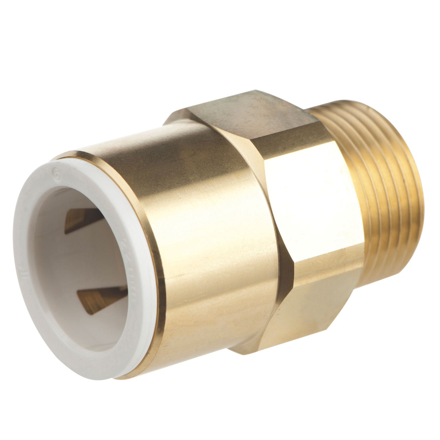 Flomasta Brass Push-Fit Adapting Male Pipe Fitting Adaptor 22mm x 3/4" (461KR)