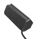 Masterplug 13A 5-Gang Switched Surge-Protected Extension Lead + 3.25A 3-Outlet Type A & C USB Charger Matt Black 2m