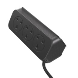 Masterplug 13A 5-Gang Switched Surge-Protected Extension Lead + 3.25A 3-Outlet Type A & C USB Charger Matt Black 2m