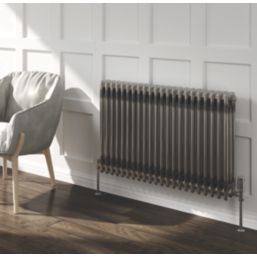Reina 600mm x 605mm 1935BTU Raw Metal Horizontal 2 Column Radiator