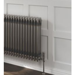 Reina 600mm x 605mm 1935BTU Raw Metal Horizontal 2 Column Radiator