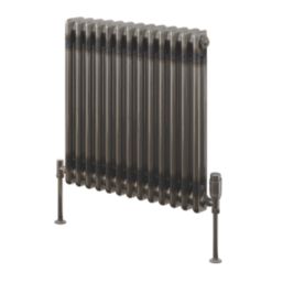 Reina 600mm x 605mm 1935BTU Raw Metal Horizontal 2 Column Radiator