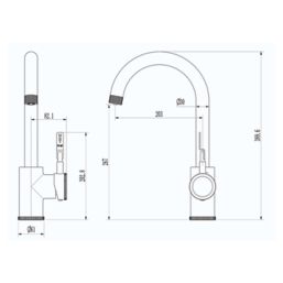ETAL  Industrial Single Lever 3-in-1 Boiling Water Kitchen Tap Gun Metal