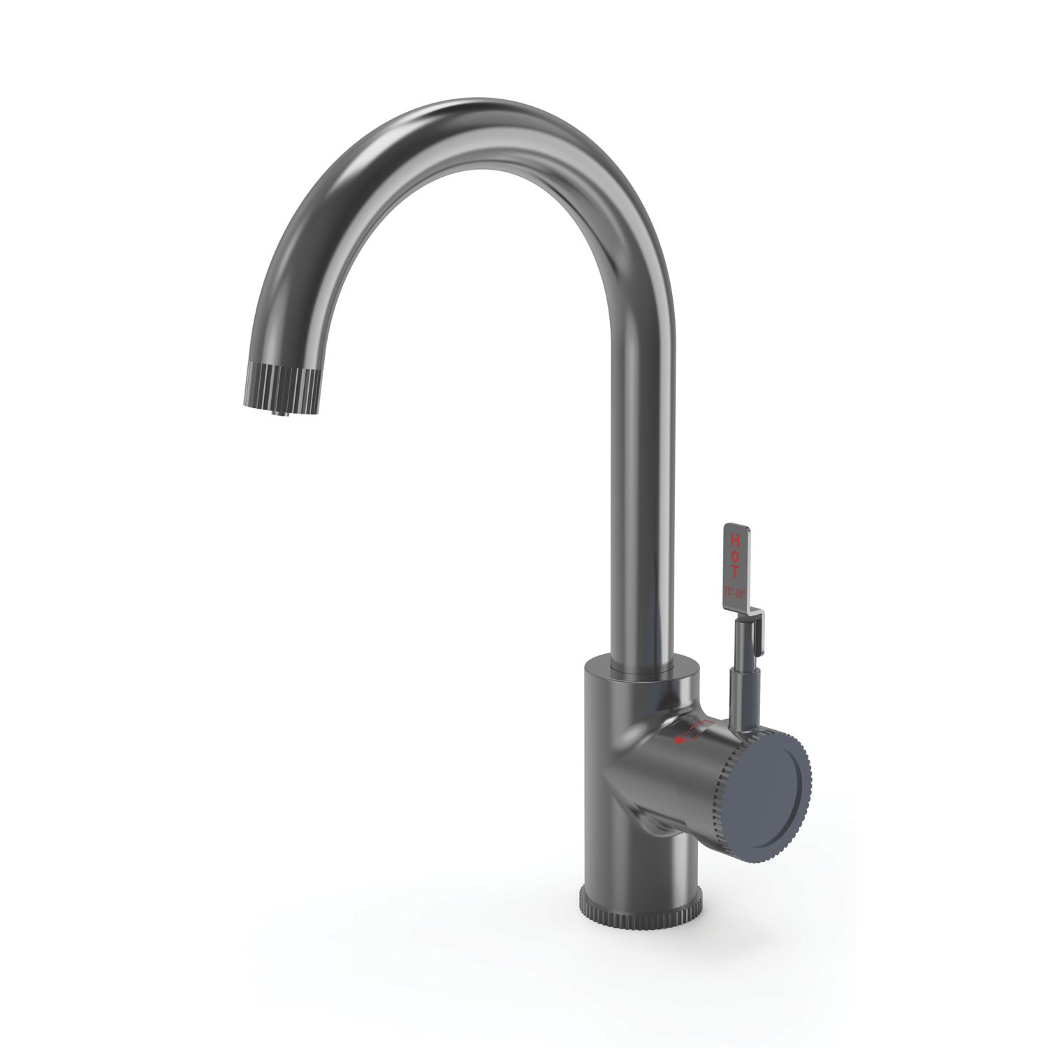 ETAL Industrial Single Lever 3-in-1 Boiling Water Kitchen Tap Gun Metal (461RG)