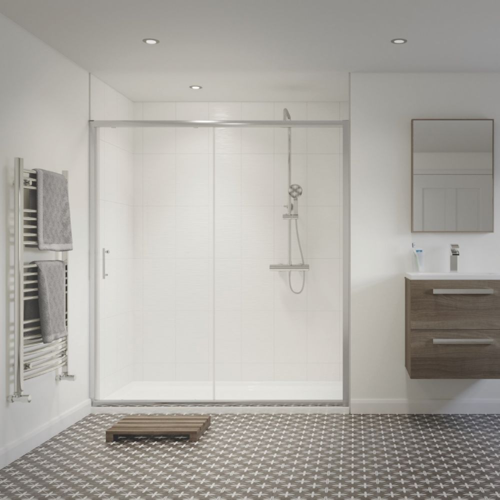 NRG Rectangular Shower Enclosure Corner Entry Sliding Door Easy Clean Glass - 1000mmx800mm Matte Black - 7
