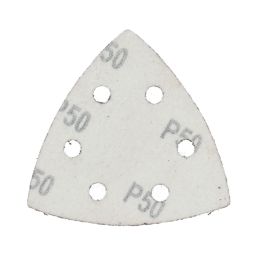 Flexovit Delta A203F 60 Grit 6-Hole Punched Multi-Material Sanding Triangles 95mm x 95mm 6 Pack