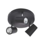 Inlight Harvey Round 3-Light Spotlight Black