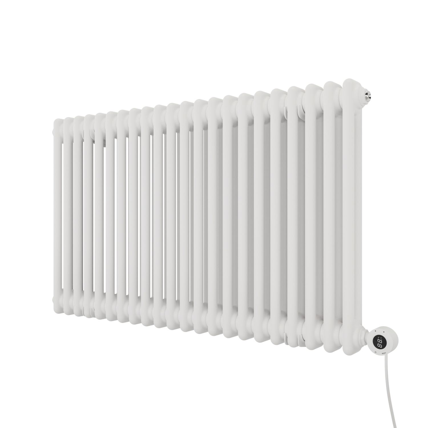 Azur Duke 900W 2-Column Electric Radiator 600mm x 1010mm White 3072BTU (462AC)