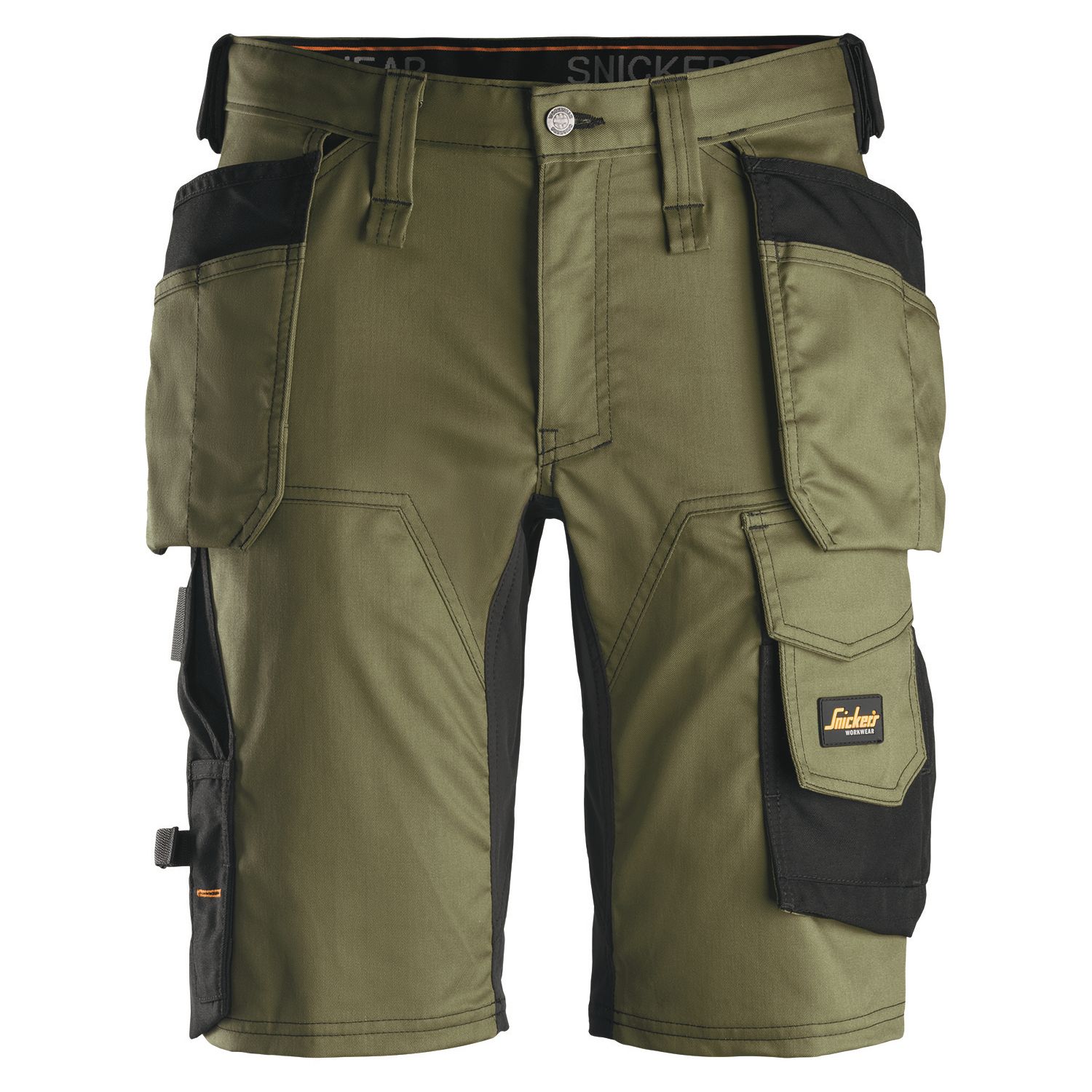 Snickers 6141 Stretch Work Shorts Khaki Green / Black 39" W (462AF)