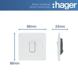 Hager Sollysta WMPS11 10AX 1-Gang 1-Way Light Switch  White