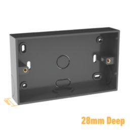 D-Line TSB28B/2 2-Gang Surface Pattress Black Box 28mm 2 Pack