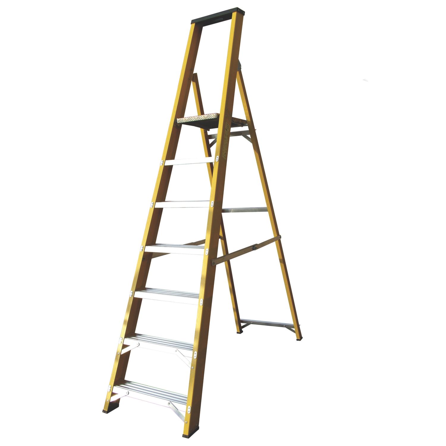 Lyte Fibreglass 2.1m 7 Step Platform Step Ladder (462FG)