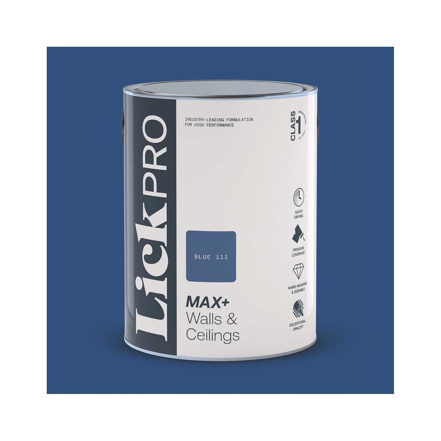LickPro Max+ 5Ltr Blue 111 Matt Emulsion Paint (462JY)