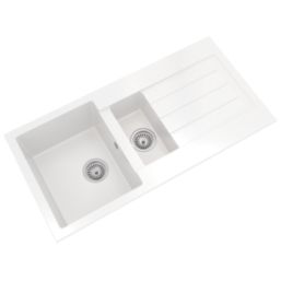 ETAL Comite 1.5 Bowl Composite Kitchen Sink White Reversible 1000mm x 500mm