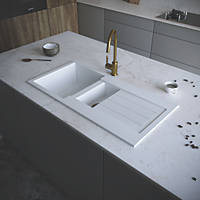 ETAL Comite 1.5 Bowl Granite Composite Kitchen Sink White Reversible 1000 x 500mm