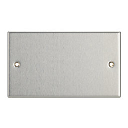 Contactum iConic 2-Gang Blanking Plate Brushed Steel