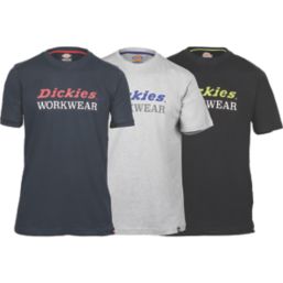 Dickies Rutland Short Sleeve T-Shirt Set Assorted Colours Medium 37.8" Chest 3 Pieces