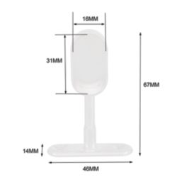 Essentials Oval Rail End Brackets White 30mm 2 Pack