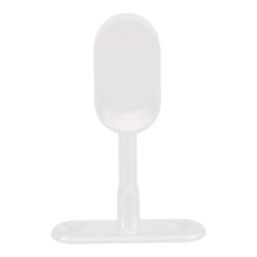 Essentials Oval Rail End Brackets White 30mm 2 Pack